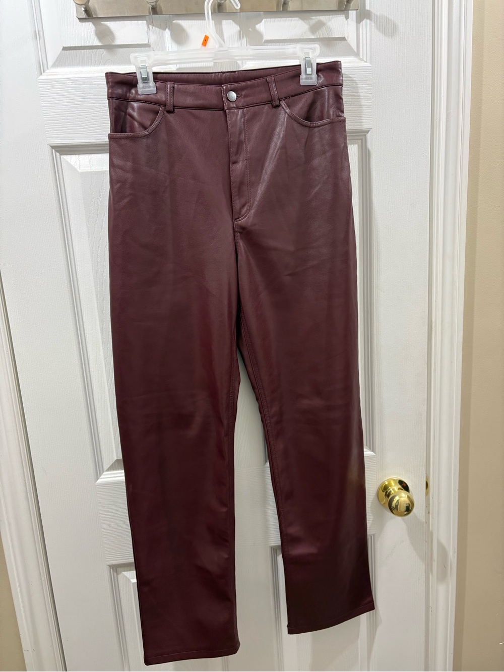 Dynamite Women’s Leather Pants - Burgundy
